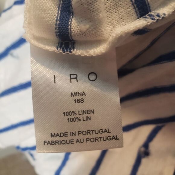IRO Mina 100% Linen Distressed Short Sleeve Top - Picture 9 of 11